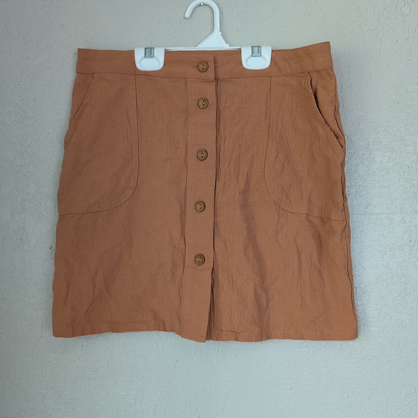 Women's Tan Button-Front Skirt